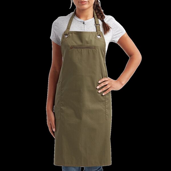 Unisex ‘Barley’ Contrast Stitch Recycled Bib Apron Thumbnail