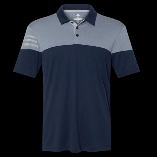 Men's Heathered 3-Stripes Colorblocked Polo Thumbnail