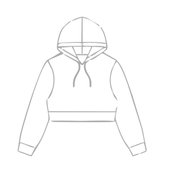 Cropped Womens Hoodie with band Thumbnail